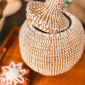 Woven Basket with Lid